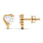 Natural Diamond Heart Shape Stud Earrings Diamond - ( HI-SI ) - Color and Clarity - Rosec Jewels