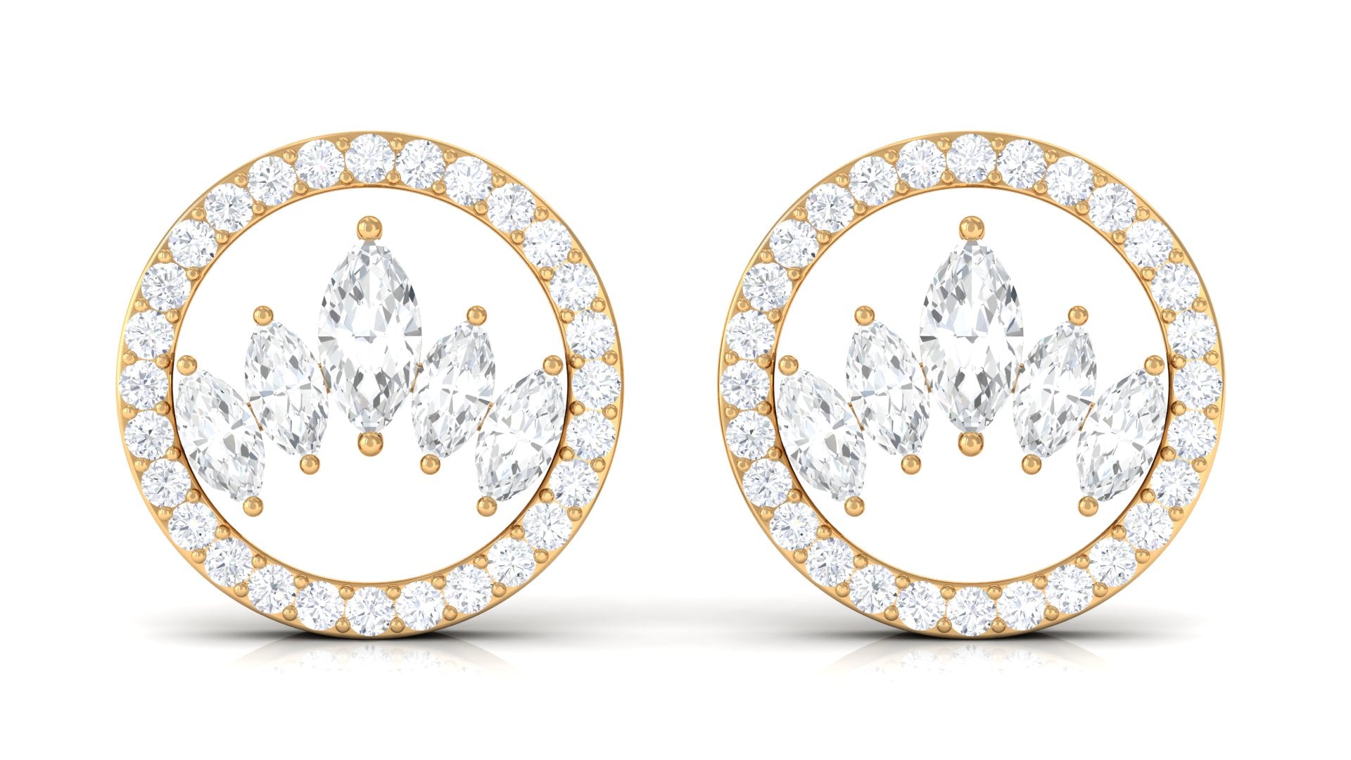 Rosec Jewels-Certified Real Diamond Circle Stud Earrings