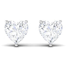 Heart Shape Diamond Solitaire Stud Earrings Diamond - ( HI-SI ) - Color and Clarity - Rosec Jewels