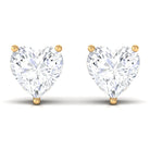 Heart Shape Diamond Solitaire Stud Earrings Diamond - ( HI-SI ) - Color and Clarity - Rosec Jewels