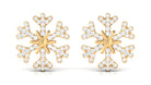 Rosec Jewels-1/2 CT Snowflake Diamond Stud Earrings for Women