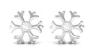 Rosec Jewels-Snowflake Stud Earrings with Diamond