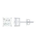 3/4 CT Princess Cut Moissanite Solitaire Stud Earrings for Women Moissanite - ( D-VS1 ) - Color and Clarity - Rosec Jewels