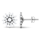 3/4 CT Real Diamond Cluster Statement Stud Earrings Diamond - ( HI-SI ) - Color and Clarity - Rosec Jewels