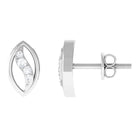 Round Cut Natural Diamond Petal Stud Earrings Diamond - ( HI-SI ) - Color and Clarity - Rosec Jewels