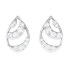 Natural Diamond Minimal Teardrop Stud Earrings Diamond - ( HI-SI ) - Color and Clarity - Rosec Jewels