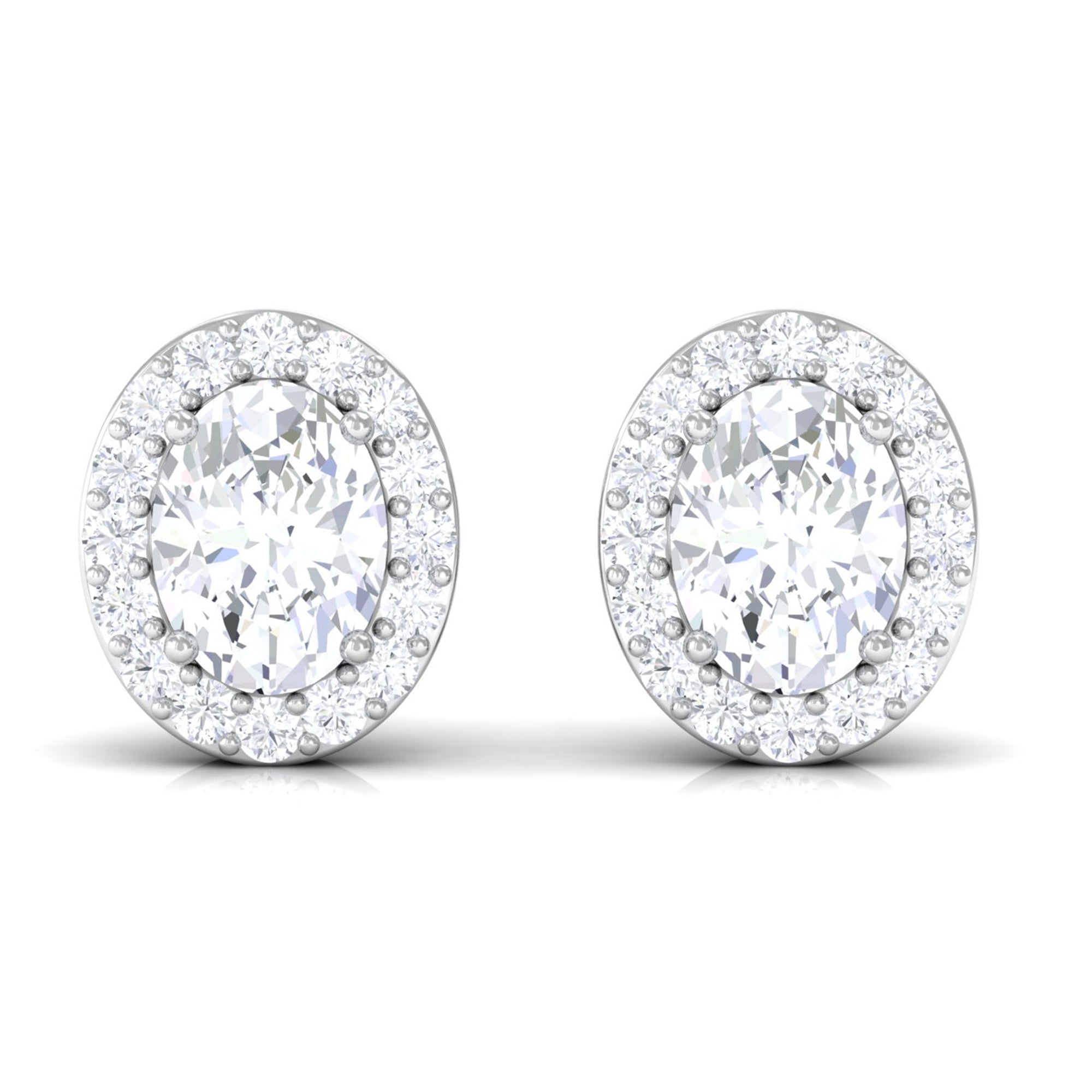 Certified Zircon Screw Back Stud Earrings Zircon - ( AAAA ) - Quality - Rosec Jewels