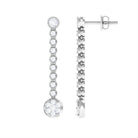 Classic Cubic Zirconia Dangle Earrings with Screw Back Zircon - ( AAAA ) - Quality - Rosec Jewels