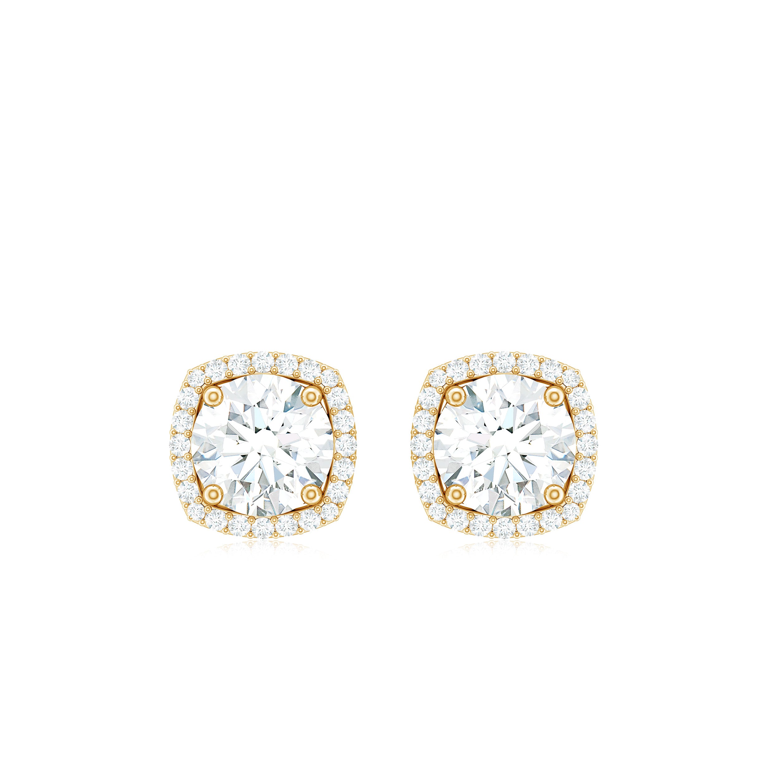 Rosec Jewels-2.25 CT Round Cut Zircon Cocktail Halo Stud Earrings