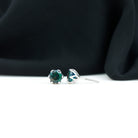 1.50 CT Round Shape Black Opal Solitaire Stud Earrings Black Opal - ( AAA ) - Quality - Rosec Jewels