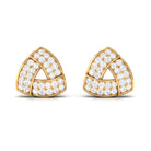 Minimal Triangle Shape Stud Earrings with Diamond Diamond - ( HI-SI ) - Color and Clarity - Rosec Jewels