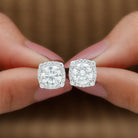 3.50 CT Moissanite Classic Halo Stud Earrings Moissanite - ( D-VS1 ) - Color and Clarity - Rosec Jewels