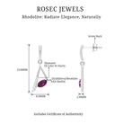 0.75 CT Rhodolite and Diamond Geometric Dangle Earrings Rhodolite - ( AAA ) - Quality - Rosec Jewels