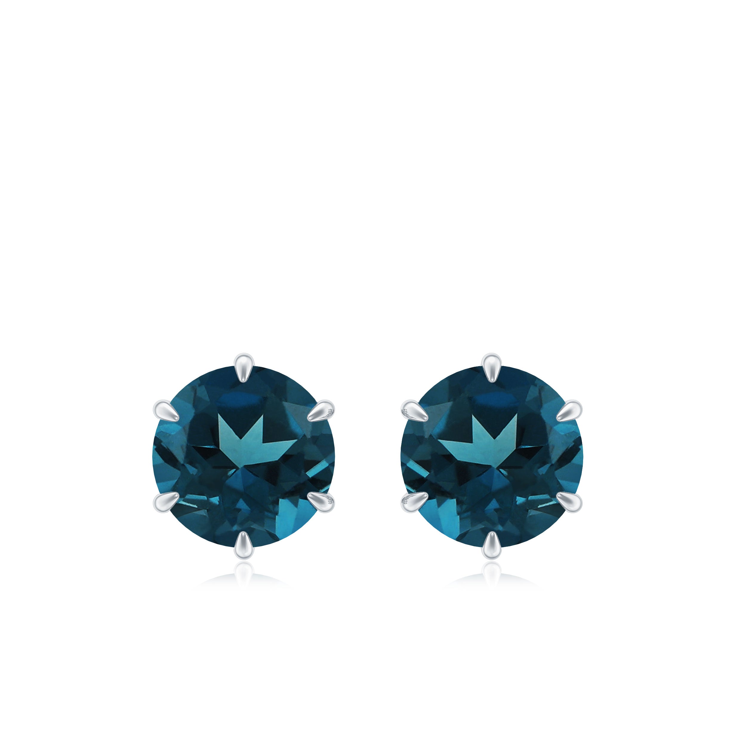 1.50 CT London Blue Topaz Solitaire Stud Earrings London Blue Topaz - ( AAA ) - Quality - Rosec Jewels