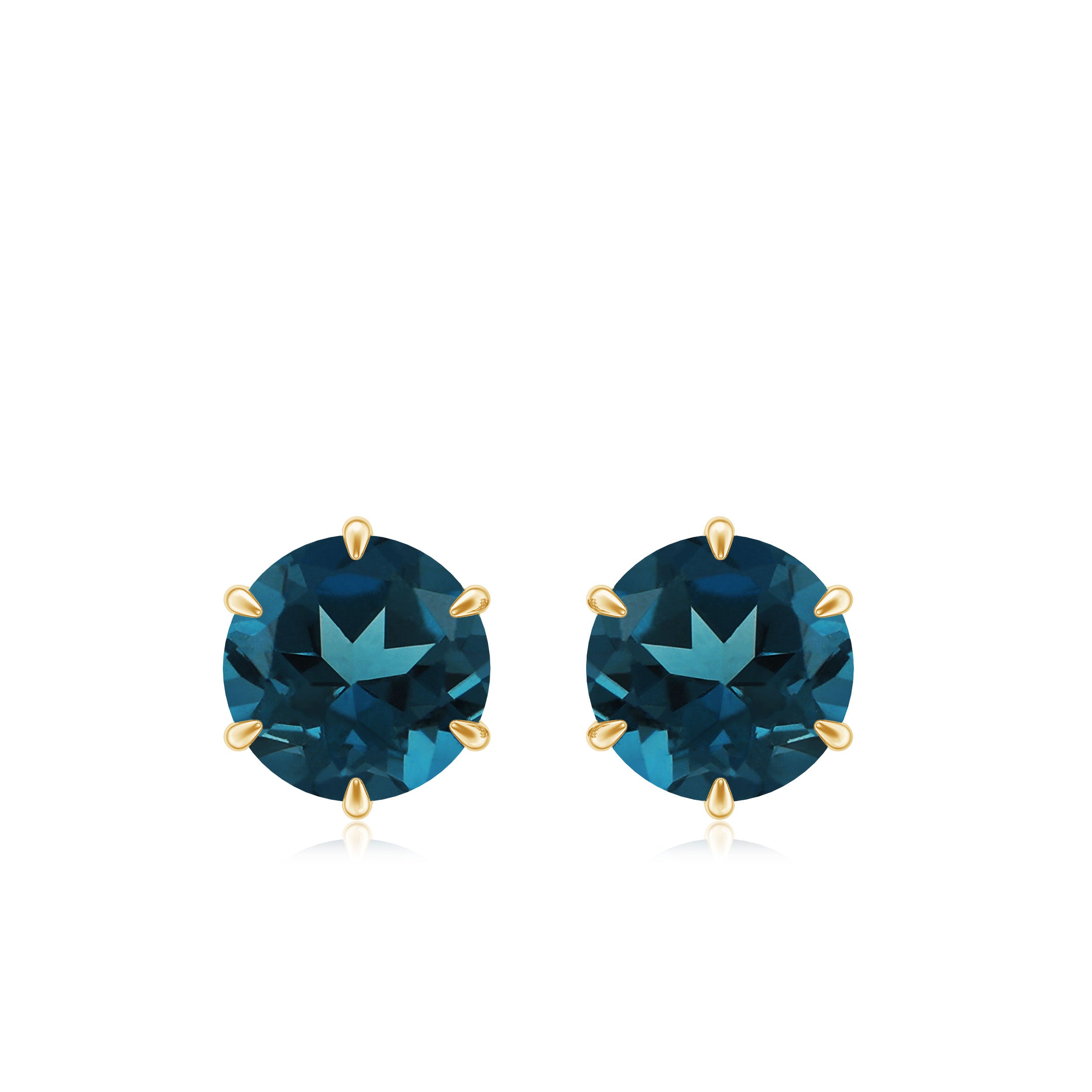 1.50 CT London Blue Topaz Solitaire Stud Earrings London Blue Topaz - ( AAA ) - Quality - Rosec Jewels