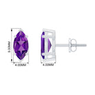 8X4 MM Marquise Cut Amethyst Solitaire Stud Earring Amethyst - ( AAA ) - Quality - Rosec Jewels