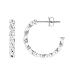 Natural Diamond Twisted Hoop Earrings Diamond - ( HI-SI ) - Color and Clarity - Rosec Jewels