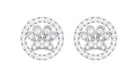 Rosec Jewels-Cute Dog Paw Stud Earrings with Natural Diamond