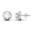 Moissanite Flower Stud Earrings Moissanite - ( D-VS1 ) - Color and Clarity - Rosec Jewels