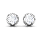 Moissanite Flower Stud Earrings Moissanite - ( D-VS1 ) - Color and Clarity - Rosec Jewels