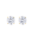 1 CT Round Shape Moissanite Solitaire Stud Earrings with Screw Back Moissanite - ( D-VS1 ) - Color and Clarity - Rosec Jewels