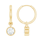 Rosec Jewels-Bezel Set Moissanite and Hinged Hoop Earrings