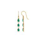 1.50 CT Pear Cut Emerald Dangle Earrings with Diamond Emerald - ( AAA ) - Quality - Rosec Jewels