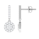 3/4 CT Real Diamond Dangle Earrings in Gold Diamond - ( HI-SI ) - Color and Clarity - Rosec Jewels