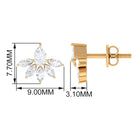 3/4 CT Pear and Marquise Cut Diamond Flower Stud Earrings Diamond - ( HI-SI ) - Color and Clarity - Rosec Jewels