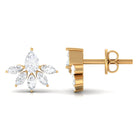 3/4 CT Pear and Marquise Cut Diamond Flower Stud Earrings Diamond - ( HI-SI ) - Color and Clarity - Rosec Jewels