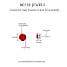 6 MM Round Cut Solitaire Lab Created Ruby Stud Earring for women Lab Created Ruby - ( AAAA ) - Quality - Rosec Jewels