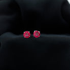 6 MM Round Cut Solitaire Lab Created Ruby Stud Earring for women Lab Created Ruby - ( AAAA ) - Quality - Rosec Jewels