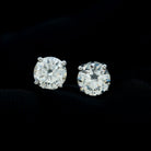 6 MM Moissanite Solitaire Stud Earrings in Silver Moissanite - ( D-VS1 ) - Color and Clarity 92.5 Sterling Silver - Rosec Jewels