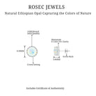 Solitaire Ethiopian Opal and Moissanite Crown Stud Earrings Ethiopian Opal - ( AAA ) - Quality - Rosec Jewels