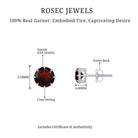 4.5 MM Natural Garnet Solitaire Stud Earrings in 8 Claw Prong Setting Garnet - ( AAA ) - Quality - Rosec Jewels