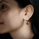 2 CT Claw Set Peridot and Moissanite Drop Hoop Earrings Peridot - ( AAA ) - Quality - Rosec Jewels