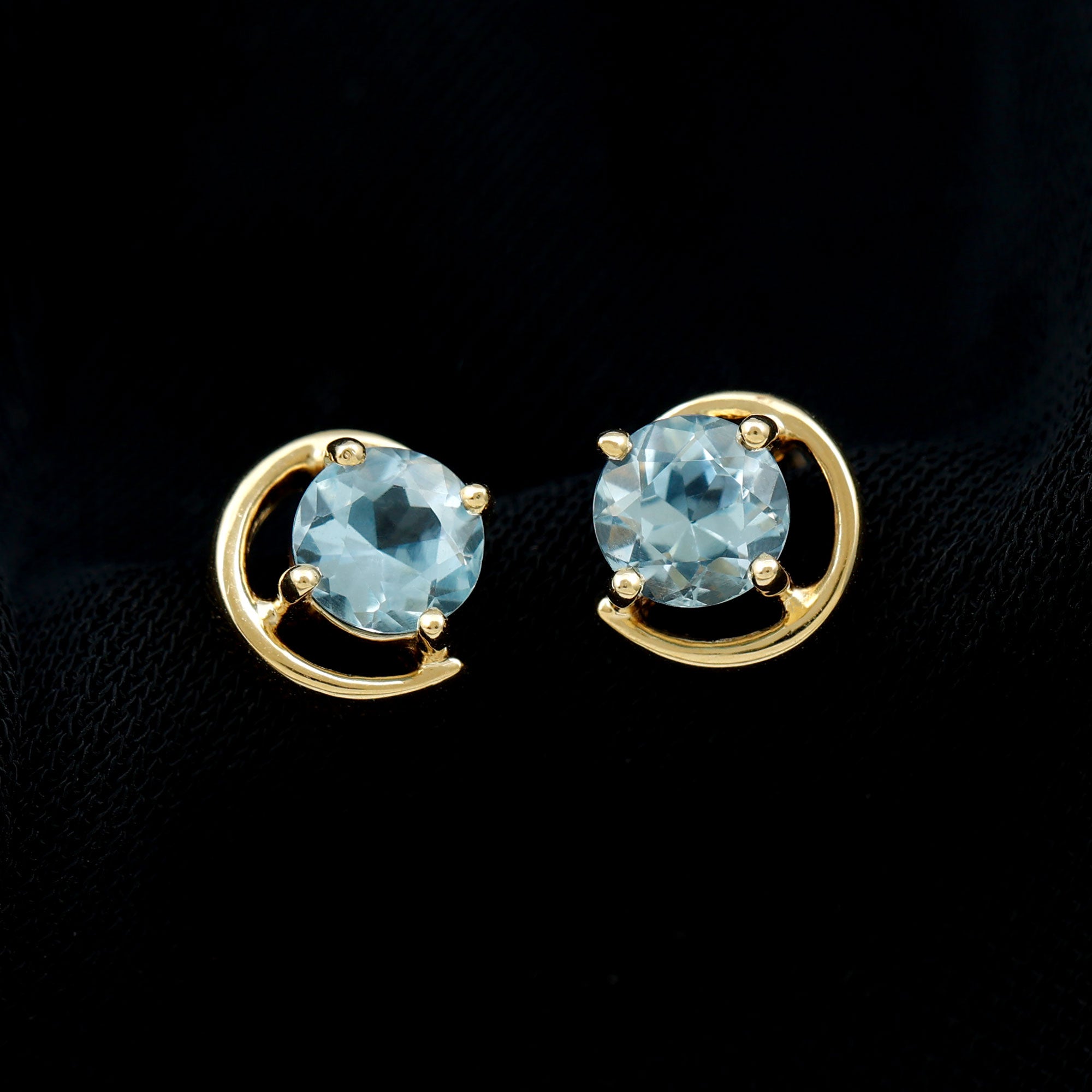 5 MM Round Sky Blue Topaz Simple Solitaire Stud Earrings in Prong Setting Sky Blue Topaz - ( AAA ) - Quality - Rosec Jewels