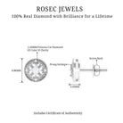 Real Diamond Vintage Milgrain Stud Earrings Diamond - ( HI-SI ) - Color and Clarity - Rosec Jewels