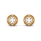 Real Diamond Vintage Milgrain Stud Earrings Diamond - ( HI-SI ) - Color and Clarity - Rosec Jewels