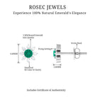 1/2 CT Statement Emerald and Diamond Floral Stud Earrings Emerald - ( AAA ) - Quality - Rosec Jewels