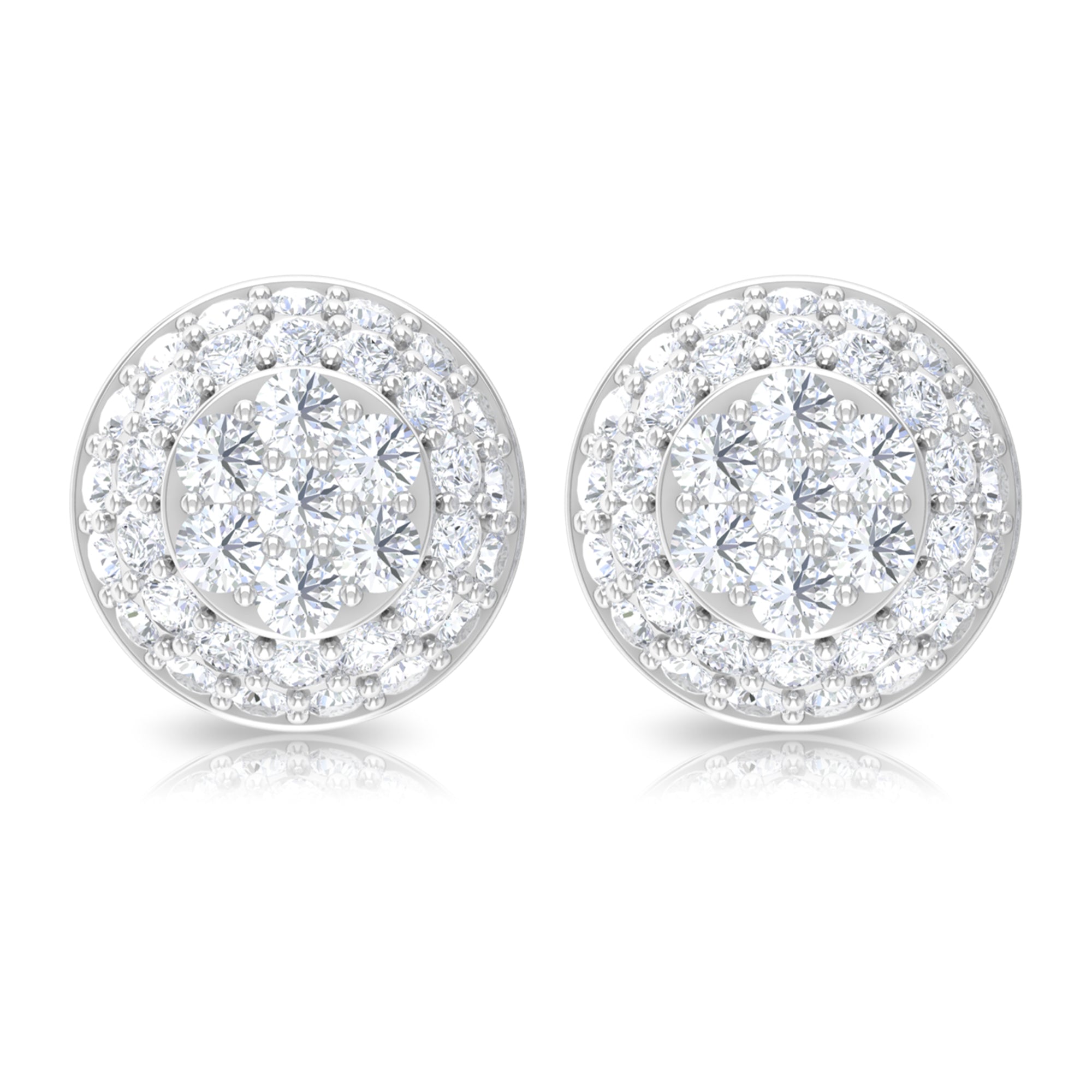 Rosec Jewels-Alluring Diamond Bridal Stud Earring with Screw Back Closure