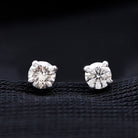 Dainty Diamond Solitaire Stud Earrings Diamond - ( HI-SI ) - Color and Clarity - Rosec Jewels