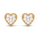 Diamond Simple Heart Stud Earrings Diamond - ( HI-SI ) - Color and Clarity - Rosec Jewels