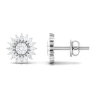 3/4 CT Natural Diamond Flower Stud Earrings in Gold Diamond - ( HI-SI ) - Color and Clarity - Rosec Jewels