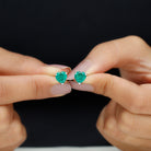 7 MM Heart Shape Created Emerald Solitaire Stud Earrings in Gold Lab Created Emerald - ( AAAA ) - Quality - Rosec Jewels