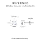 3/4 CT Solitaire Moissanite Cat Stud Earrings in Gold Moissanite - ( D-VS1 ) - Color and Clarity - Rosec Jewels