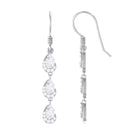 Pear and Round Cut Certified Moissanite Dangle Earrings Moissanite - ( D-VS1 ) - Color and Clarity - Rosec Jewels