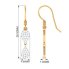 3/4 CT Certified Zircon Gold Dangle Earrings Zircon - ( AAAA ) - Quality - Rosec Jewels