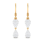 3/4 CT Certified Zircon Gold Dangle Earrings Zircon - ( AAAA ) - Quality - Rosec Jewels