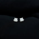 Cute Cat Solitaire Stud Earrings with Lab Grown Diamond Lab Grown Diamond - ( EF-VS ) - Color and Clarity - Rosec Jewels